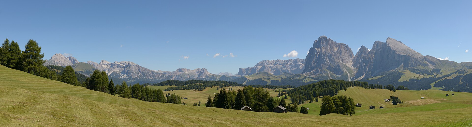 Seiser Alm vor den Grödner Dolomiten