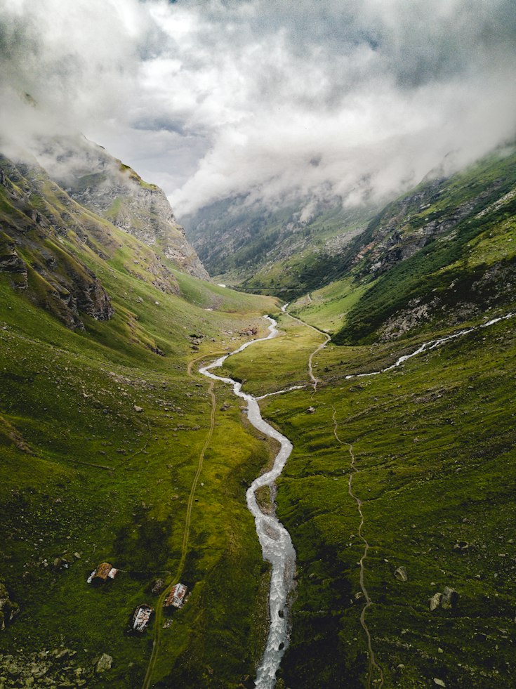 High Alpine valley in the Aosta Valley